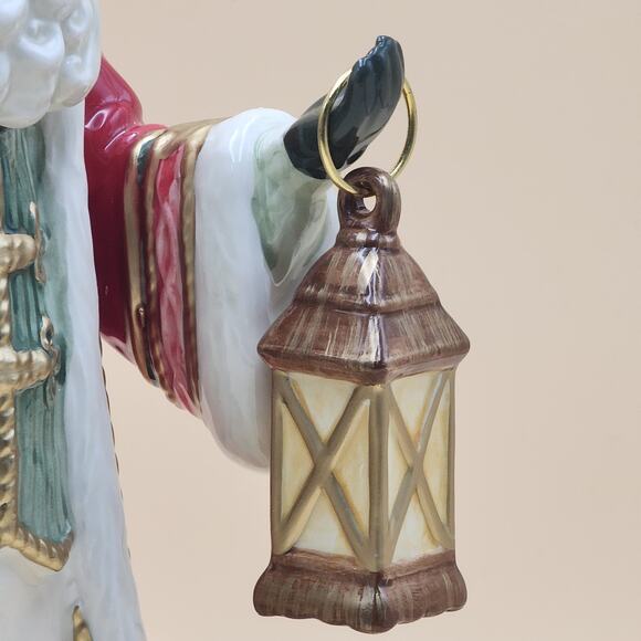 Fitz & Floyd Crimson Holiday Santa Studio 13" Figurine W/ Lantern Original Box - Picture 12 of 16